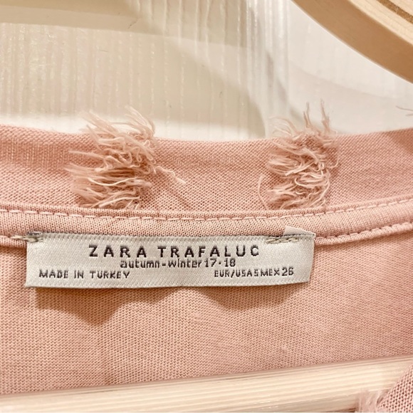 Dusty Rose Blush Pink Vertical Eyelash Yarn Stripes Long Sleeve Top Tee - Picture 4 of 5